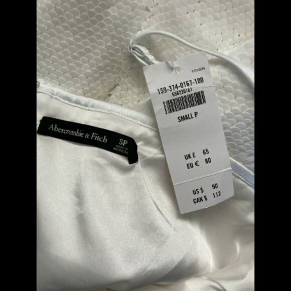 NWT Abercrombie & Fitch size Small White Sequin Mini Dress Retail $90 - Picture 5 of 5